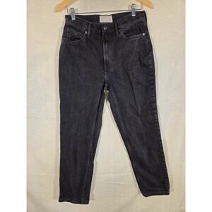Everlane The Original Cheeky Jean Sz 28 Black Organic Cotton High Rise Straight